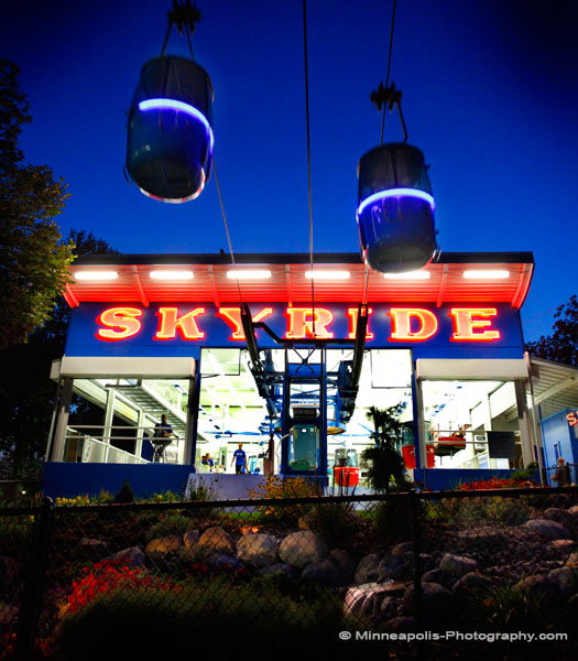 Skyride, MN State Fair at night 
